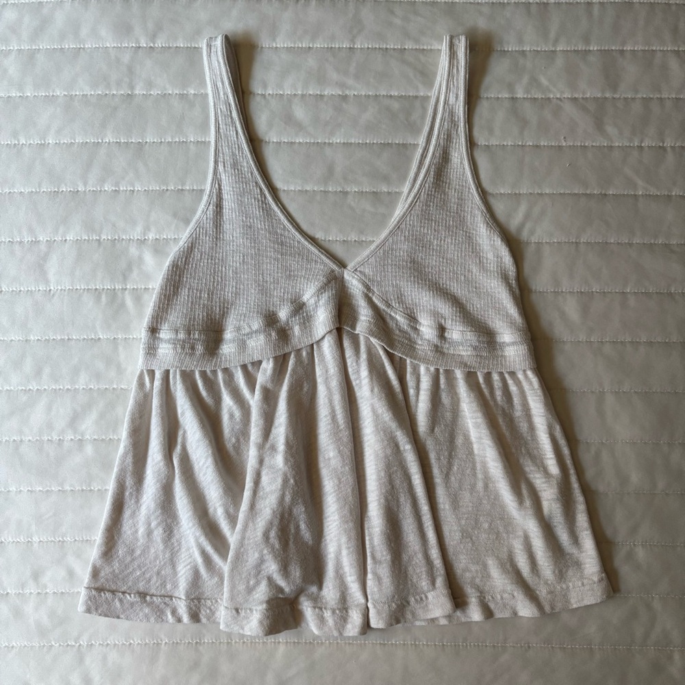 Free People Zinia V Neck Babydoll Cream